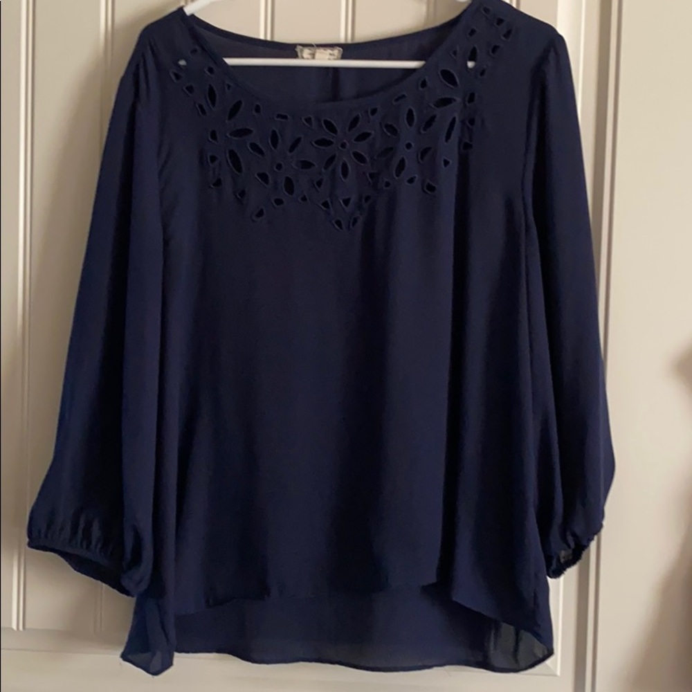 Eyelet detailed work blouse